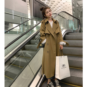 高级感超好看黑色英伦风衣外套女春秋2025新款欧货爆款中长款大衣图片