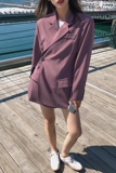 2023秋韩版斜扣收腰紫色西装外套MMJ1099P110控168买家秀，女装西装，浙宝233