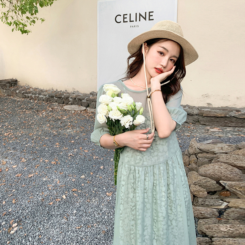 现货欧根纱碎花2件套连衣裙MMJ2339P105158，女装连衣裙，浙宝233