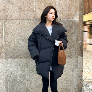 现货 冬款大翻领加厚90绒中长款羽绒服 MMJ7765-P325-K498图片