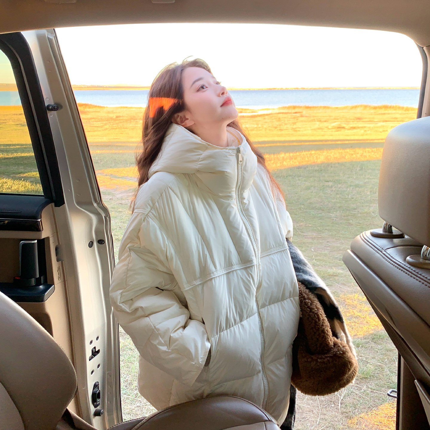 现货冬装新款韩版龟背设计中长款90绒羽绒服MMJ8066-P380-控588，女装羽绒服，浙宝233