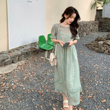 现货欧根纱碎花2件套连衣裙MMJ2339P105158，女装连衣裙，浙宝233