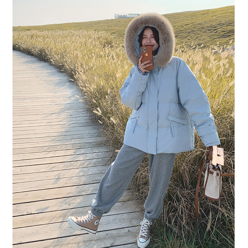 主推冬装新款连帽毛领加厚羽绒服MMJ2175-P255控价398已出货,女装羽绒服,浙宝233