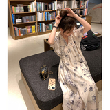 新款主推【已出货】泼墨碎花V领连衣裙MMJ2356P115控价168，女装连衣裙，浙宝233