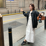 黑色复古皮衣外套女2025春季新款小个子时尚炸街又酷又飒PU皮夹克，女装皮衣，浙宝233