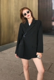 主推秋装新款韩版斜扣收腰西装MMJ1099P110控价168已出货，女装西装，浙宝233