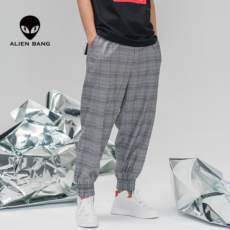 感光Feelight/ALIEN BANG原创设计潮牌格子束脚休闲梭织工装长裤|ruв категории Мужская одежда, брюки - от Buy2taobao.com для оказания профессиональной услуги покупки агента Taobao