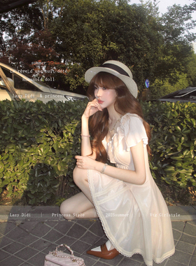 Lazy Didi幻羽流光 水光肌 折角腰连衣裙/上衣手工压褶收腰小飞袖