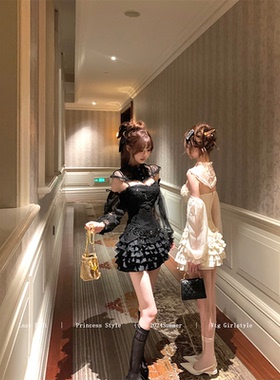 LazyDidi天鹅堡 超百搭!!多层蛋糕双色裙裤甜美显瘦花边蓬蓬半裙