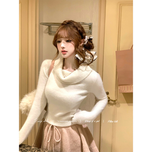 内搭打底衫 羊毛混纺浣熊纱高领发热毛衣修身 Didi诠释柔织 Lazy