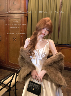 Lazy Didi京洛佳人 矜贵千金大裙摆连衣裙收腰显瘦公主长款礼服裙