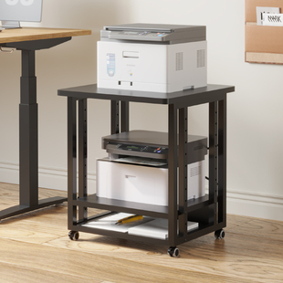 大型落地可调节高度多层移动打印机置物收纳架家用办公室桌下支架