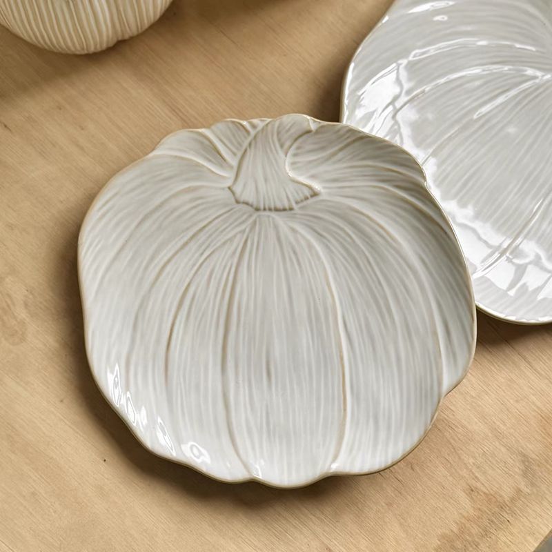 欧式简约陶瓷南瓜餐盘圆形盘浅盘