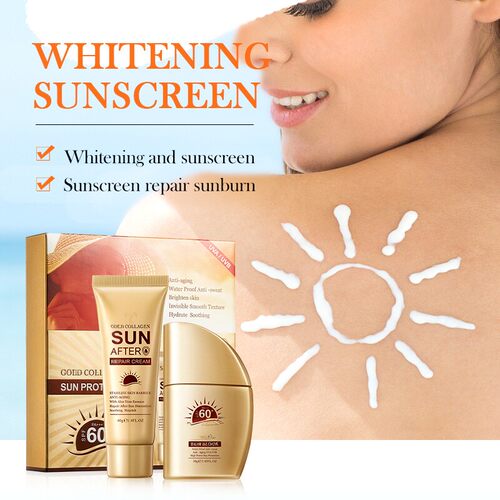 gold collagen sunblock sun after repair cream sets Sunscreen