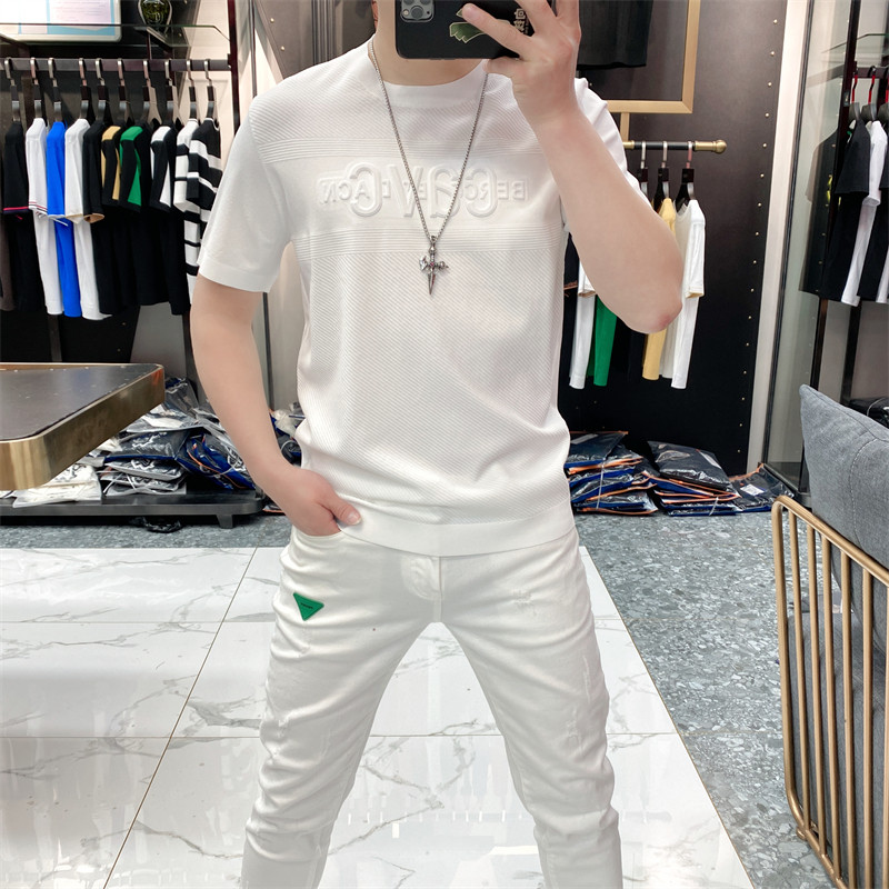 伊力特短袖男2026夏季新款潮牌个性提花薄款百搭圆领冰丝针织T恤