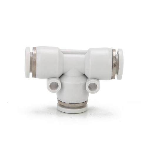 鑫官T型三通快插接头软管快插接头气动接头三通快速接头白色PE-8(