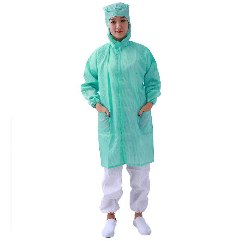 (定制印制字体、LOGO)防静电服大褂连带帽防尘工作服上衣电子厂车