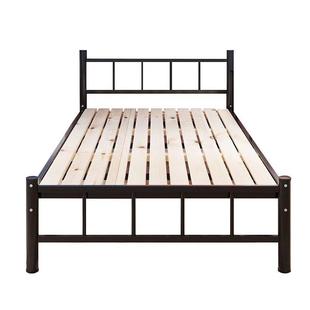 举冠单层铁床员工宿舍床铁艺木板床成人双人公寓床单人铁床2000