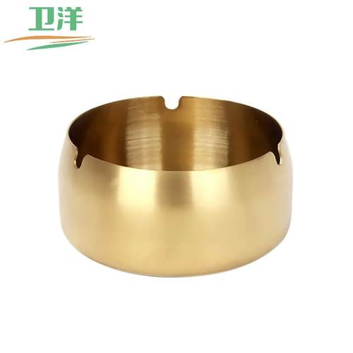 卫洋WYS-712不锈钢烟灰缸酒店办公室宾馆烟灰缸简约烟缸防风金色