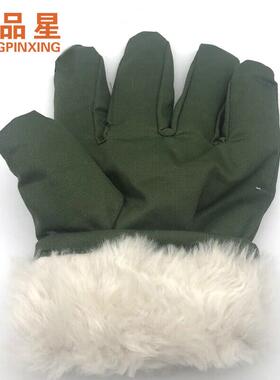 工品星GPX-YMST五指款加厚保暖防寒手套羊毛手套劳保手套军绿色均