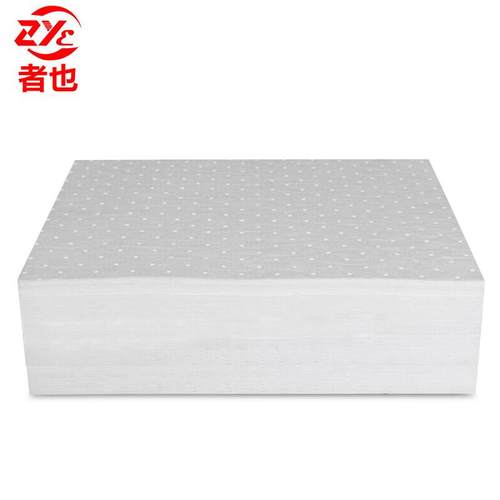 者也白色工业吸油棉片溢油漏油吸附棉吸污垫40*50cm*2mm100片/箱