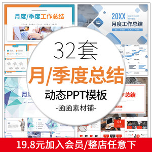 491商务季度月度工作总结汇报动态通用PPT模板企业公司幻灯片