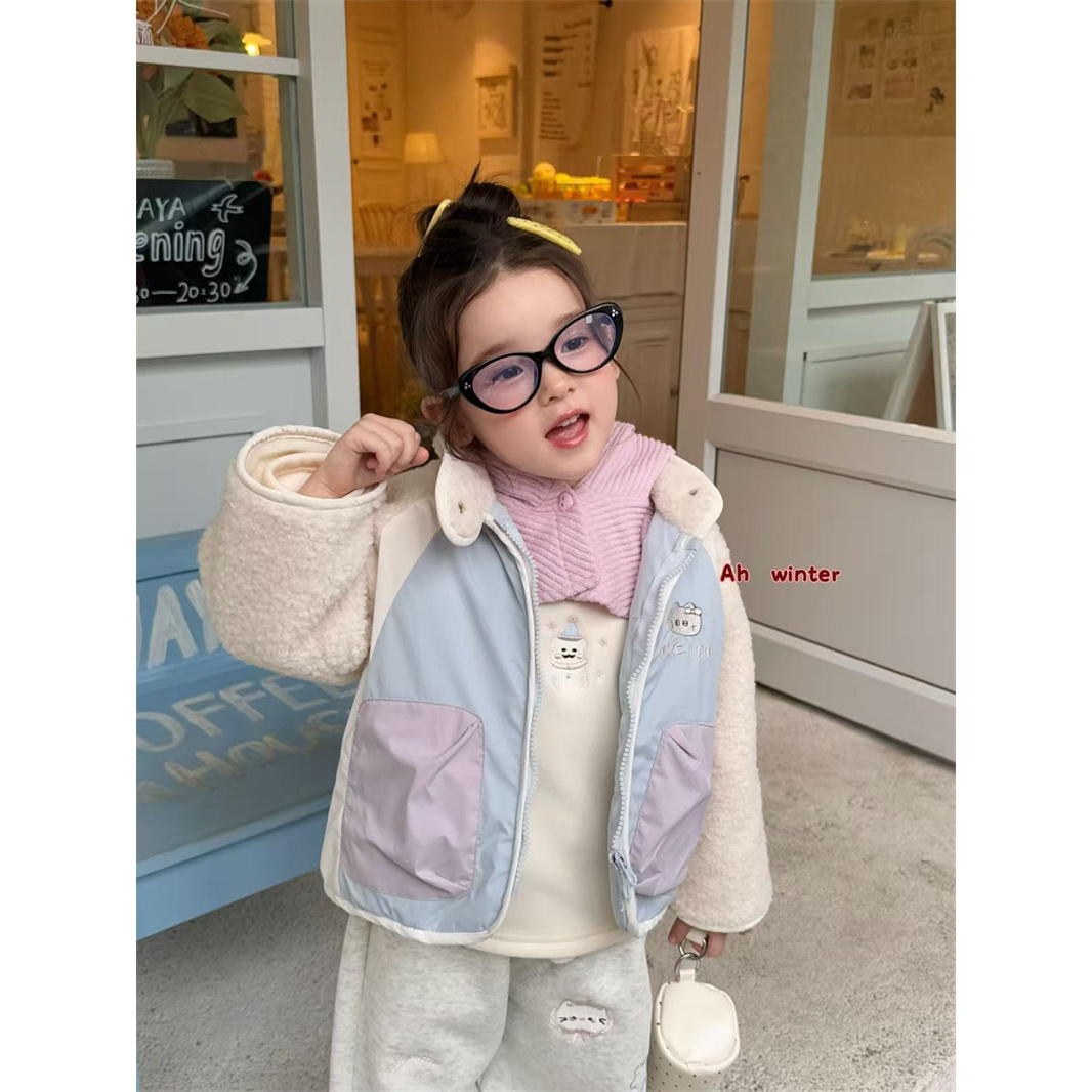 AH·25冬~插肩拼色毛外套A98119