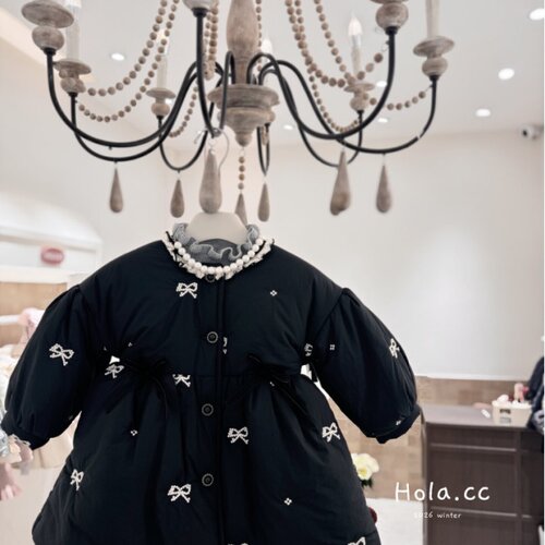 HOLA.CC·26冬~绣花蝴蝶结棉外套26238