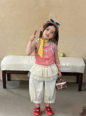 萌希·26夏~韩版假两件T恤M6119