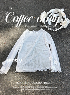 甜汐·26夏~立体花朵网纱打底衫26019