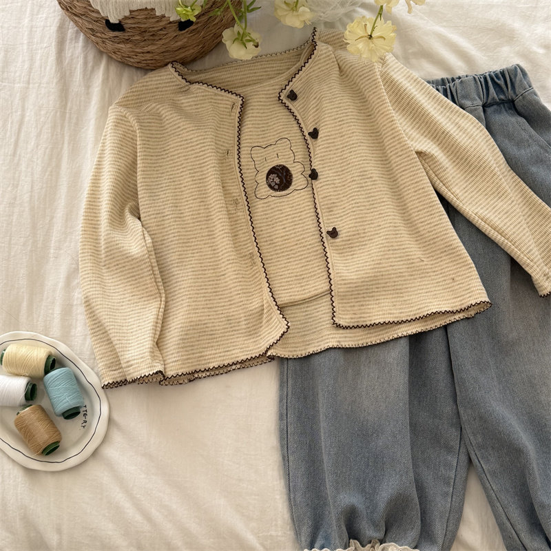 泡塔·26春~花边束脚牛仔裤86759,童装/婴儿装/亲子装,儿童牛仔裤,淘宝优惠券,粉丝福利购,淘宝优惠卷