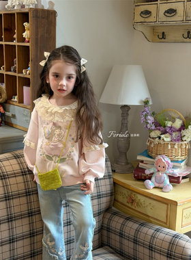 FLL·26春~刺绣精灵花边卫衣54056