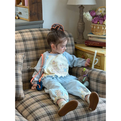 【兔叽叽】FLL·26春~卡通刺绣休闲卫裤54113