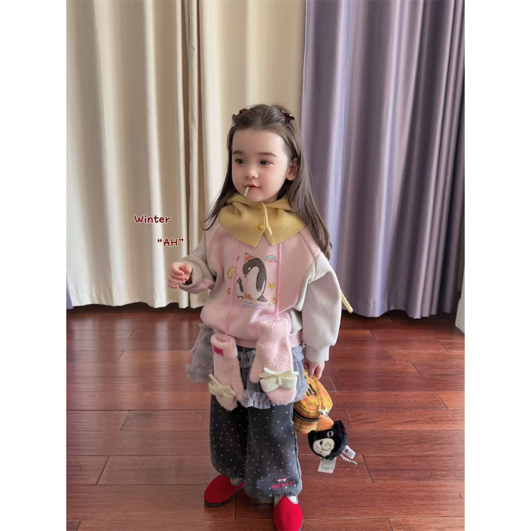 AH·25冬~波点蘑菇加绒牛仔裤A98125