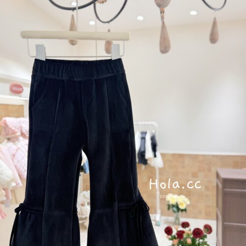 HOLA.CC·26冬~花边蝴蝶结微喇加绒裤26226
