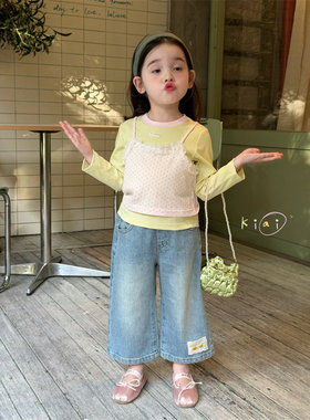 KIAI·26春~花边扣子牛仔裤811061