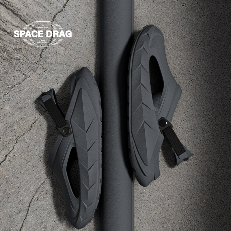 太空拖男士洞洞鞋2025新款厚底踩屎感户外防滑透气耐磨镂空沙滩鞋