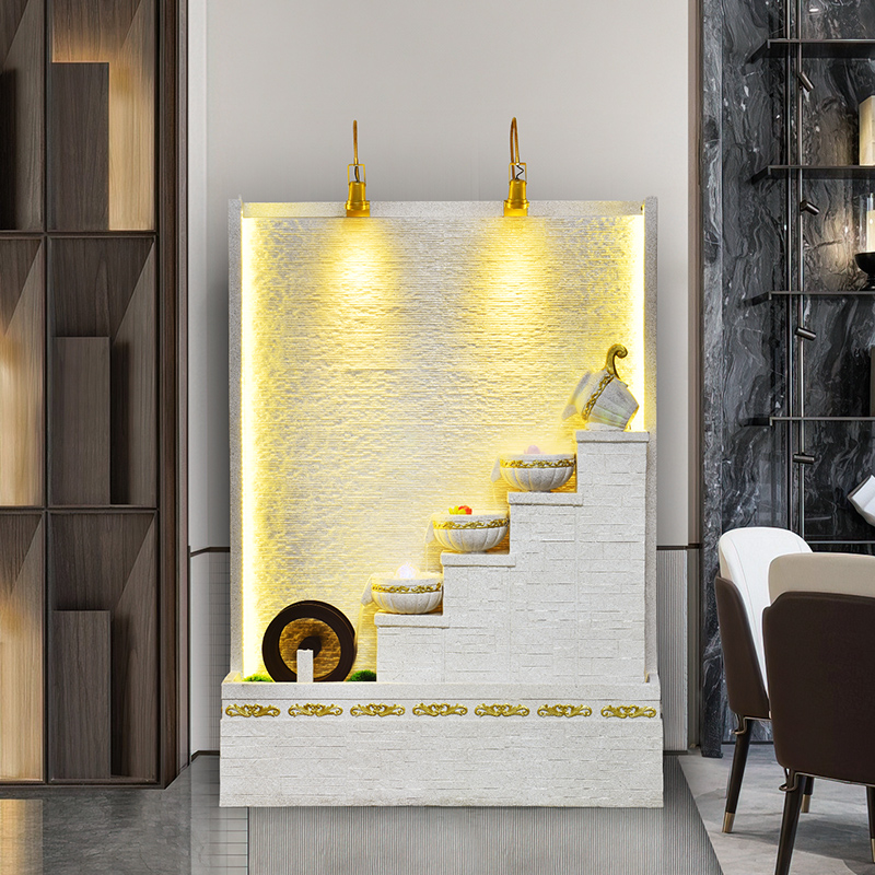 流水假山循环喷泉公司店铺别墅室内玄关造景观造景装饰落地水摆件