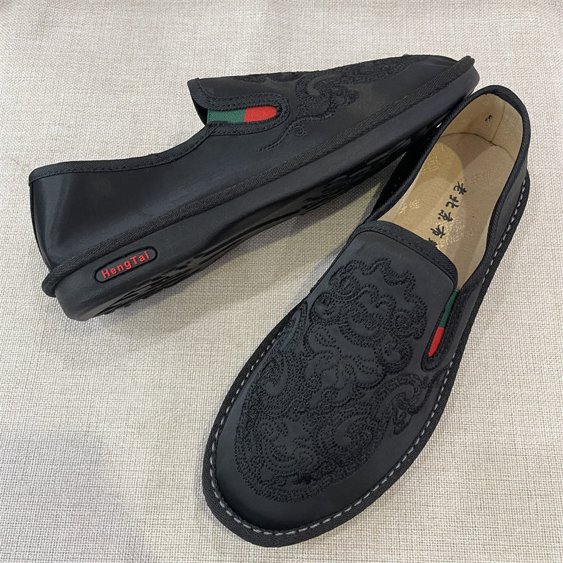 老北京春夏秋刺绣暗纹中国民族风牛超轻宽版舒适养脚防滑男花布鞋,流行男鞋,帆布鞋,淘宝优惠券,粉丝福利购,淘宝优惠卷