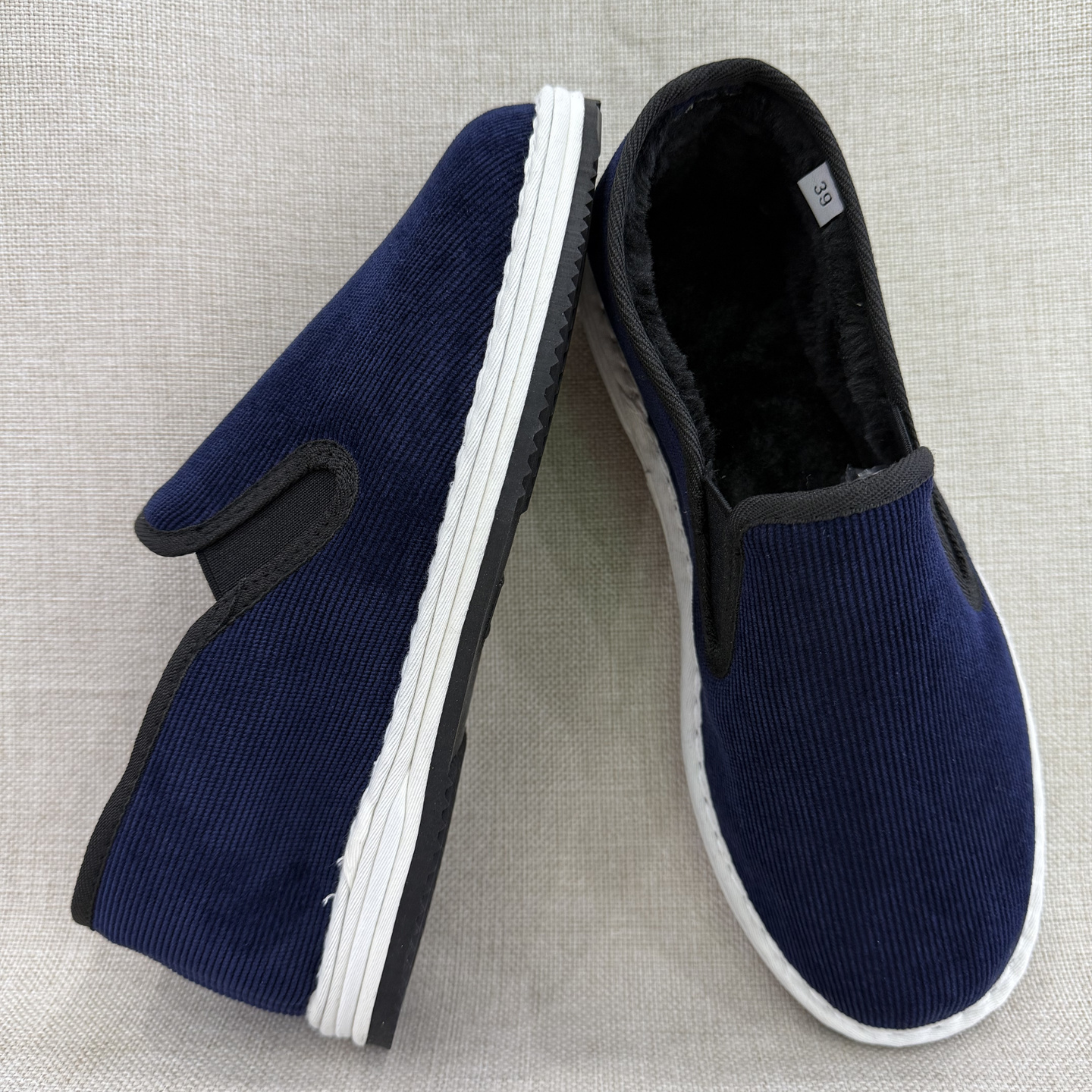 老北京舒适灯芯绒花布鞋