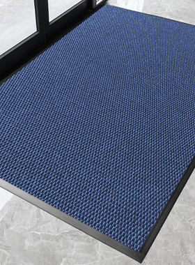 定制地垫入户门高级感蓝色地毯商用防滑脚垫室外门口进门垫子耐脏