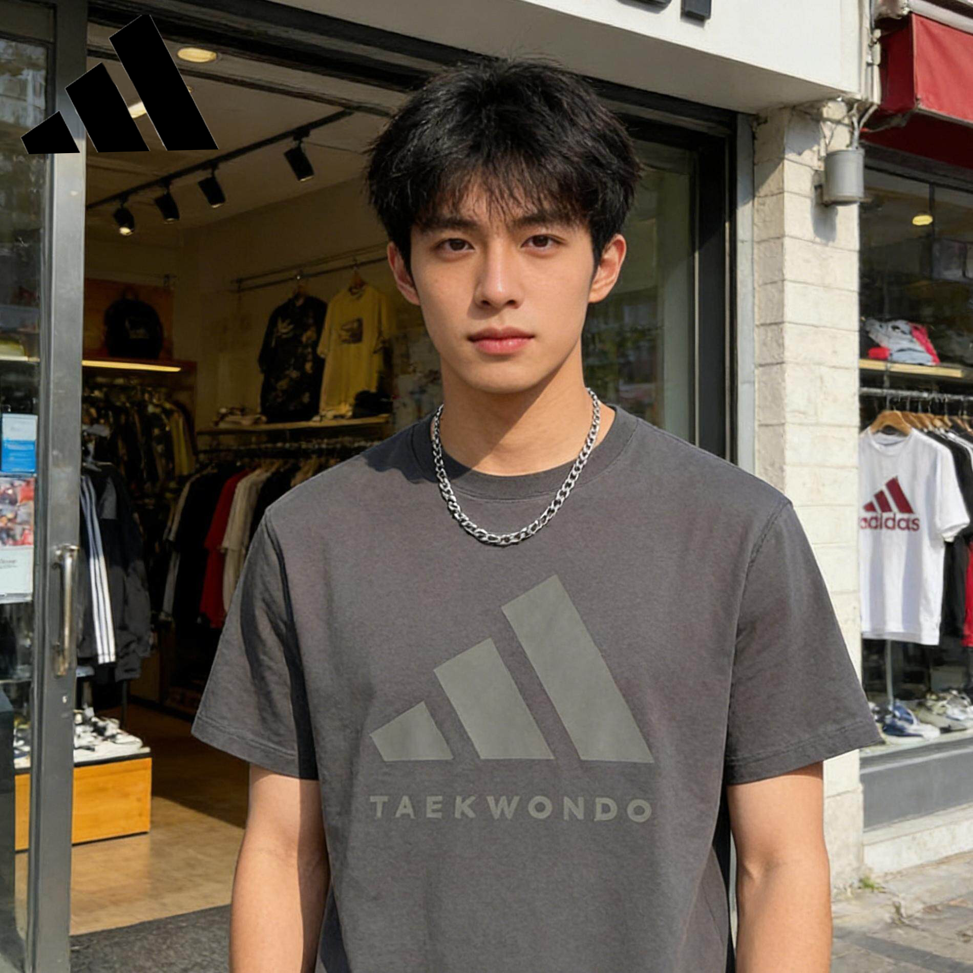 adidas阿迪达斯男士短袖夏季运动速干T恤圆领透气健身跑步篮球服