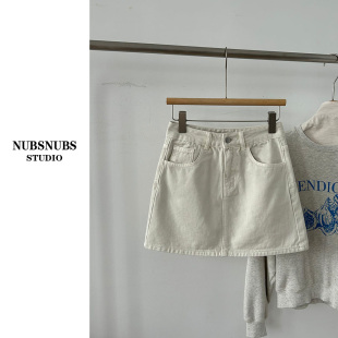 裙裤 100棉 无弹包臀a字牛仔短裙 简约牛仔 3.19大林自制