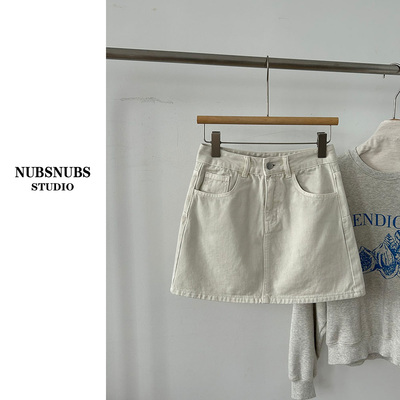3.19大林自制 '简约牛仔' 100棉 裙裤 无弹包臀a字牛仔短裙