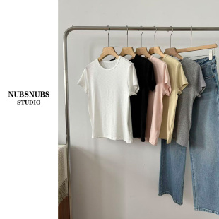 韩系圆领正肩棉短袖 3.6大林自制 摩卡T恤