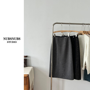 12.22大林自制 “繁星”小香风闪闪亮片绵羊毛半身裙高腰a字裙