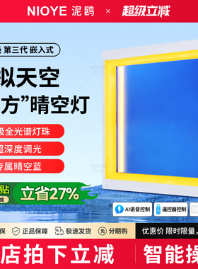 青晴空灯嵌入式自然光超薄蓝天空灯卫生间厨房30x30cm集成吊顶灯