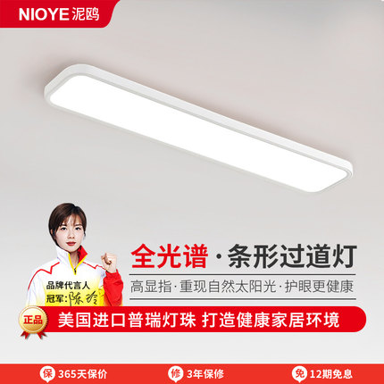 长条吸顶灯护眼过道走廊玄关衣帽间阳台超薄美国普瑞全光谱吸顶灯