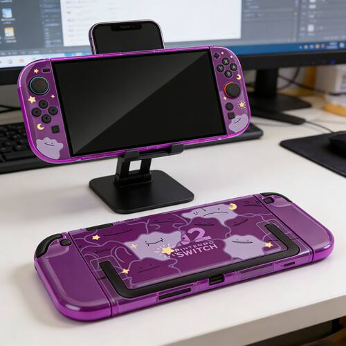 NS2百变怪任天堂switch保护壳半透闪粉switch2保护套2代PC硬壳