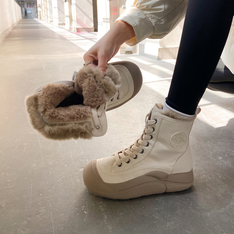 真皮真毛雪地靴显脚瘦显腿长